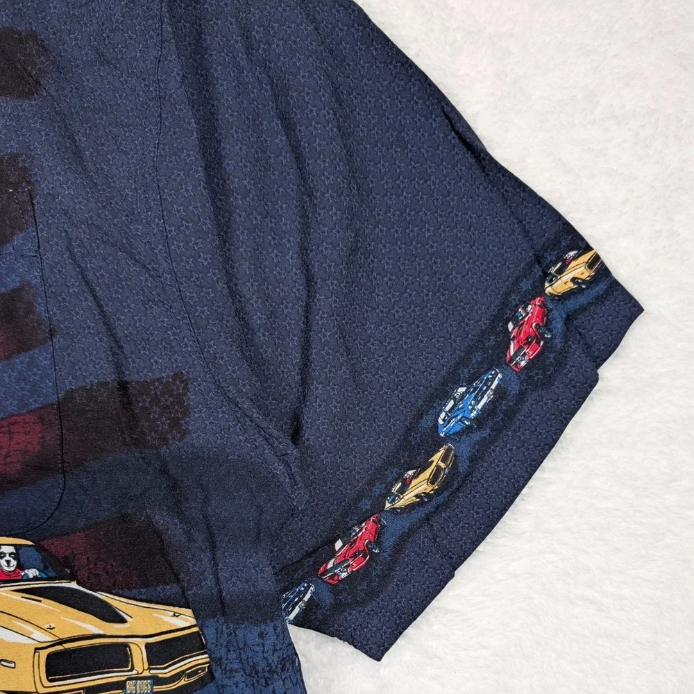 Big Dogs Shirt Mens 2XL Blue All American Muscle‎ Car Rayon Mustang Ford Dodge - Picture 4 of 8